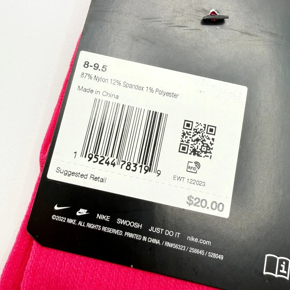 Nike‎ Spark Socks (3 Pair) Crew, Lightweight Size 8 - 9.5 Mens Pink DA3584-667